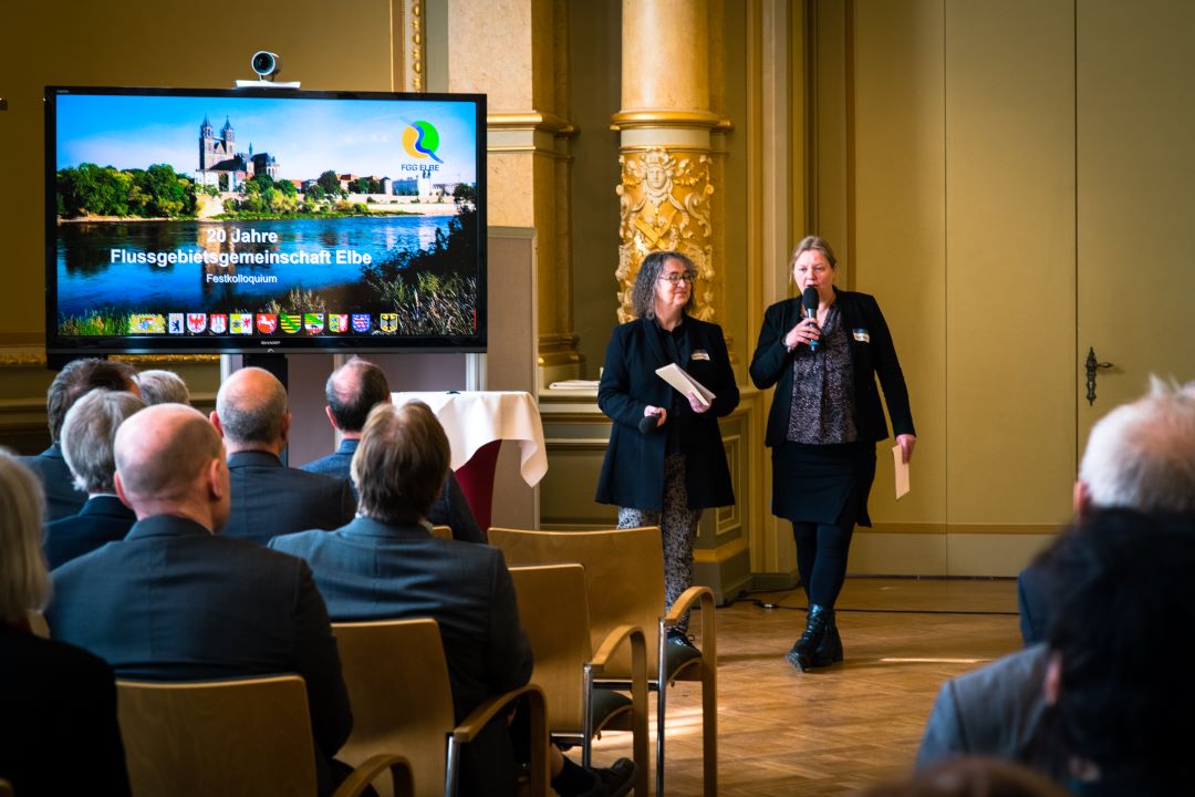 Die Vorsitzende des Elbe-Rates aus Mecklenburg-Vorpommern und die zukünftige Vorsitzende aus Niedersachsen, gaben in einem gemeinsamen Dialog einen Ausblick auf die künftigen Herausforderungen.